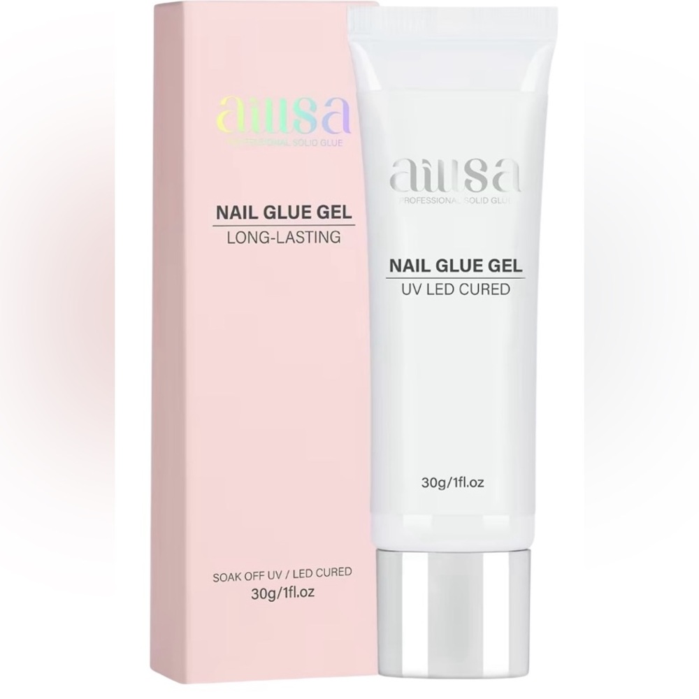 AILLSA Solid Gel Nail Glue for Nail Tips Super Strong  UV LED Cured 30g /1 Fl Oz